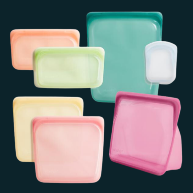 Stasher Bag reusable silicone bags in a variety of sizes and colors